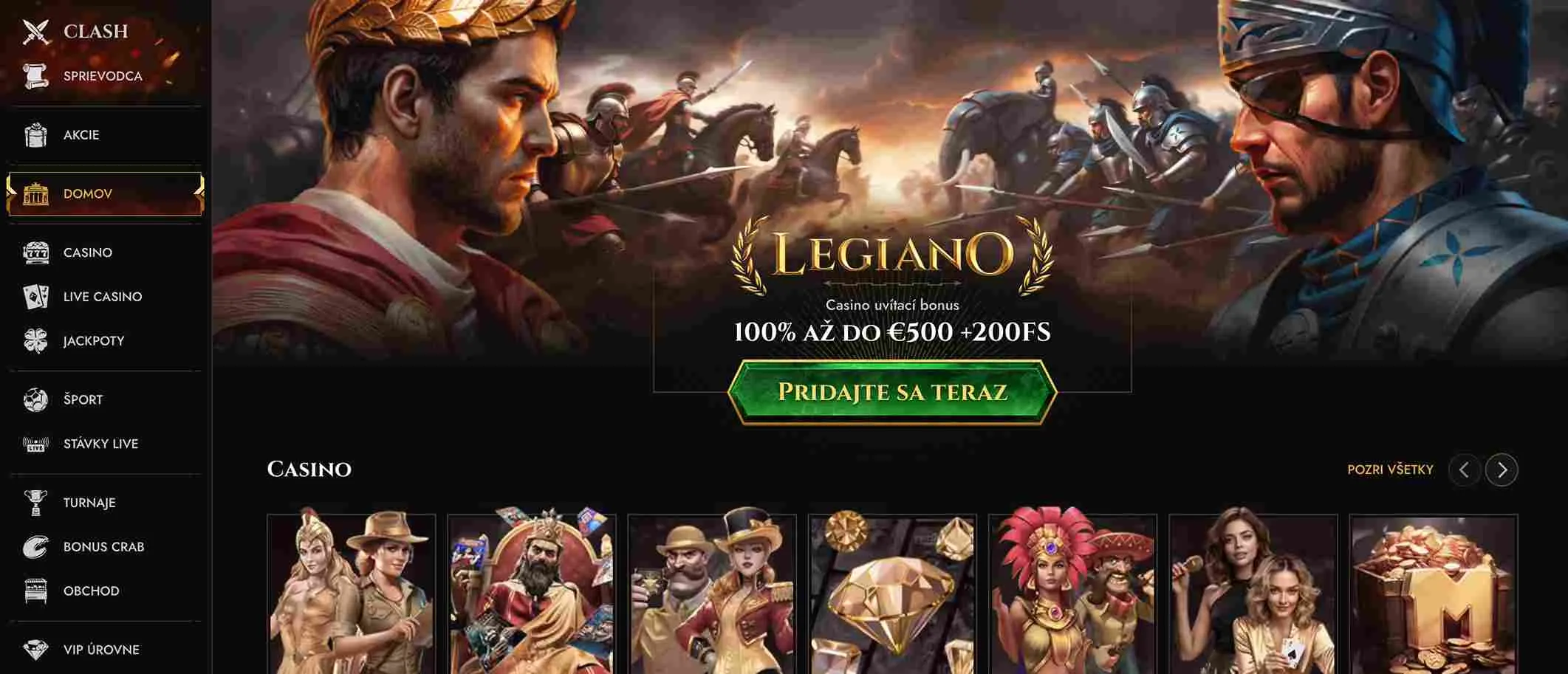 Prehľad Legiano Casino - Uvítací bonus a ponuka hier